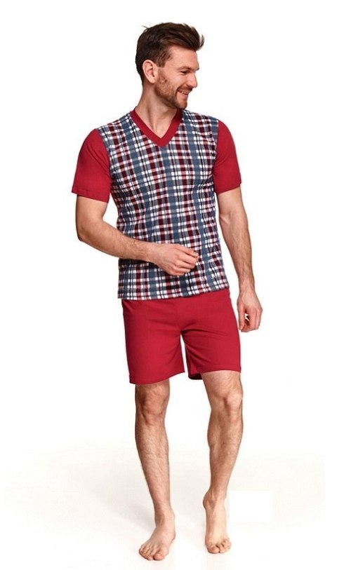 PIŻAMA TARO 001 ROMAN SS21 XXL bordowy Taro