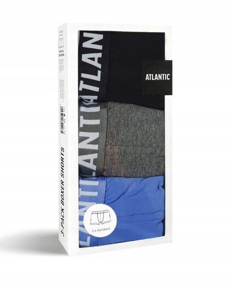 Bokserki męskie 3-PAK Szorty ATLANTIC 3MH-045 XXL Bokserki męskie 3-PAK Szorty ATLANTIC 3MH-045 XXL