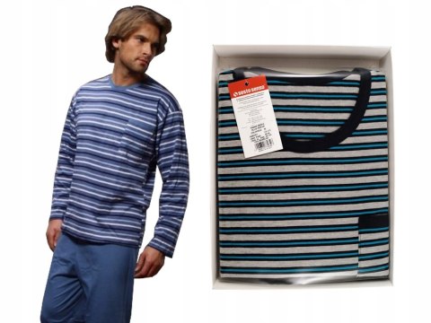 PIŻAMA MĘSKA w paski SESTO SENSO bawełna WZORY 3XL PIŻAMA MĘSKA w paski SESTO SENSO bawełna WZORY 3XL