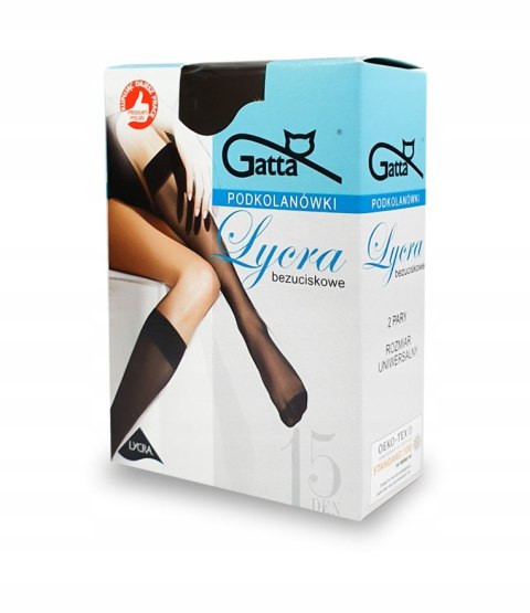 Podkolanówki 2 PARY GATTA LYCRA 15DEN nero Podkolanówki 2 PARY GATTA LYCRA 15DEN nero