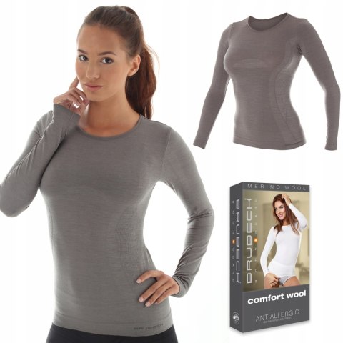 Koszulka damska WEŁNIANA termo BRUBECK LS11610 - S Koszulka damska WEŁNIANA termo BRUBECK LS11610 - S
