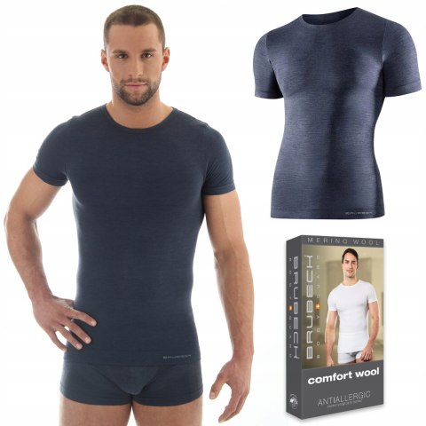 Koszulka męska WEŁNIANA termo BRUBECK SS11030 - XL Koszulka męska WEŁNIANA termo BRUBECK SS11030 - XL