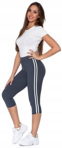 FIT Legginsy z lampasem 3/4 wysoki stan MORAJ L/XL