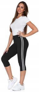 FIT Legginsy z lampasem 3/4 wysoki stan MORAJ XXL