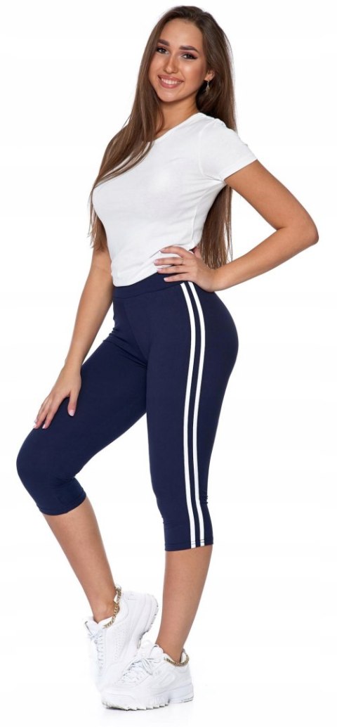 FIT Legginsy z lampasem 3/4 wysoki stan MORAJ S/M FIT Legginsy z lampasem 3/4 wysoki stan MORAJ S/M
