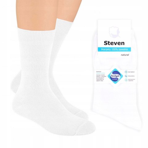Skarpety męskie BAWEŁNIANE biały STEVEN 44-46 Skarpety męskie BAWEŁNIANE biały STEVEN 44-46
