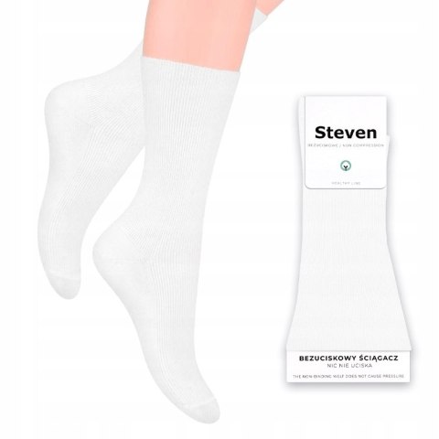 Skarpety męskie BEZUCISKOWE biały STEVEN 35-38 Skarpety męskie BEZUCISKOWE biały STEVEN 35-38