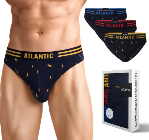 Slipy męskie 3 PARY ATLANTIC 3MP-098-GR - XXL Slipy męskie 3 PARY ATLANTIC 3MP-098-GR - XXL