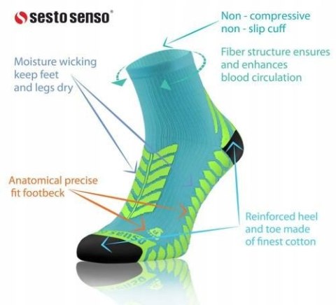 Oddychające skarpety SPORTOWE SESTO SENSO - 35-38 Oddychające skarpety SPORTOWE SESTO SENSO - 35-38
