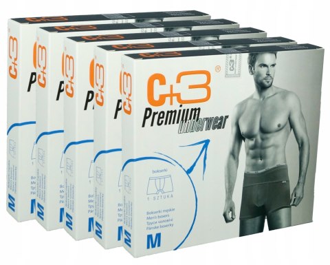 BOKSERKI MĘSKIE C+3 bawełna + lycra - 5 szt. r 5XL BOKSERKI MĘSKIE C+3 bawełna + lycra - 5 szt. r 5XL