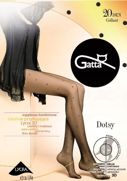 GATTA DOTSY 03 rajstopy KROPKI 3D NERO - 4 L GATTA DOTSY 03 rajstopy KROPKI 3D NERO - 4 L