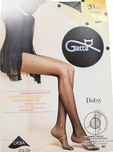 GATTA DOTSY 03 rajstopy KROPKI 3D NERO - 4 L GATTA DOTSY 03 rajstopy KROPKI 3D NERO - 4 L