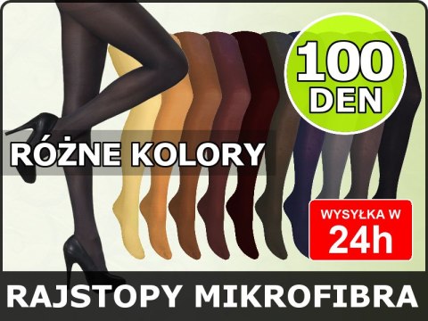 Rajstopy MIKROFIBRA 100 den KOLORY!!! ciepłe r 3 Rajstopy MIKROFIBRA 100 den KOLORY!!! ciepłe r 3