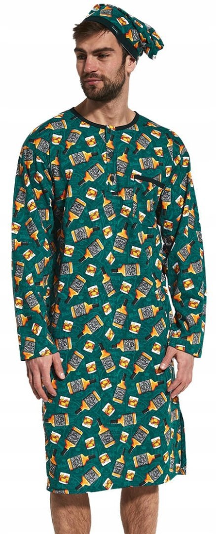 KOSZULA NOCNA MĘSKA Cornette + SZLAFMYCA - XL KOSZULA NOCNA MĘSKA Cornette + SZLAFMYCA - XL