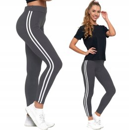 FIT Legginsy spodnie z lampasami getry MORAJ S/M