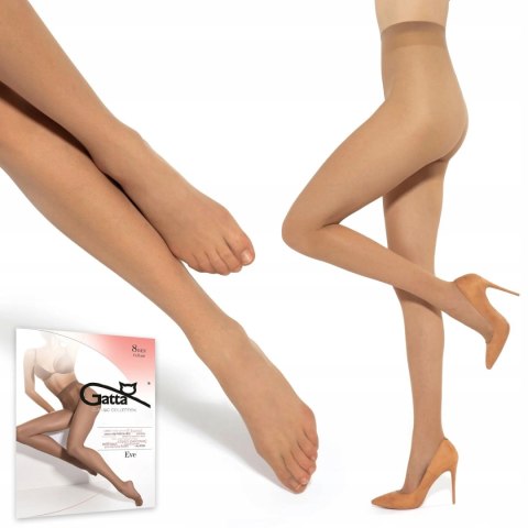 GATTA EVE cienkie gładkie rajstopy 8DEN beige - 3
