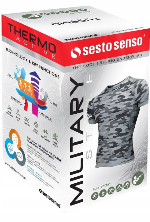 Koszulka męska TERMOAKTYWNA T-SHIRT militarny trekkingowy SESTO SENSO - L