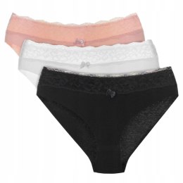 Figi damskie BAWEŁNIANE koronkowe 3 PARY MORAJ - M