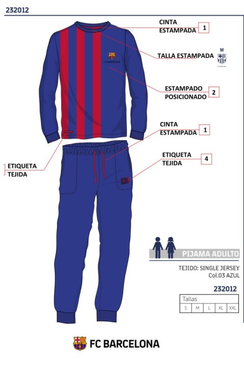 FC BARCELONA PIŻAMA 232012 FC BARCELONA PIŻAMA 232012