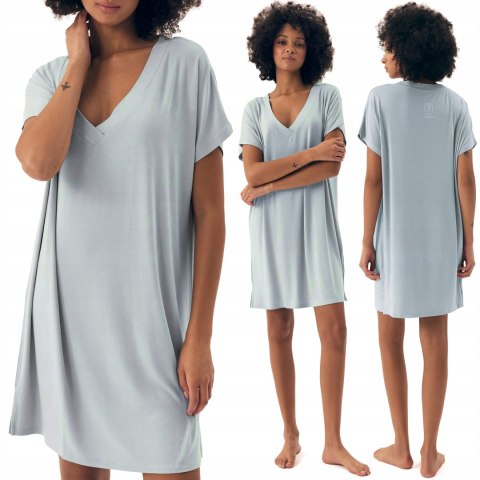 Koszula Nocna z Miękkiej Wiskozy Krótki Rękaw HENDERSON NATURALEZA - S