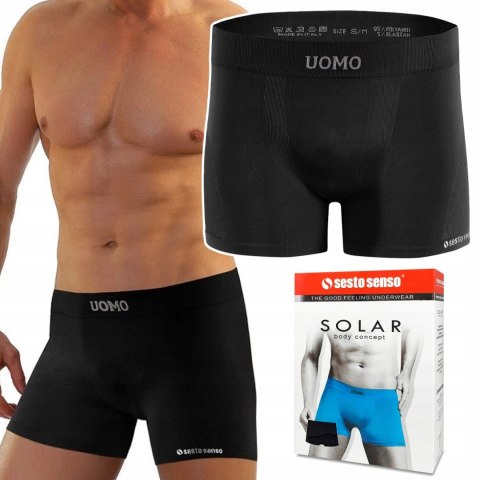 Bokserki Męskie Sportowe Oddychające SESTO SENSO BM07 Czarne - L/XL Bokserki Męskie Sportowe Oddychające SESTO SENSO BM07 Czarne - L/XL