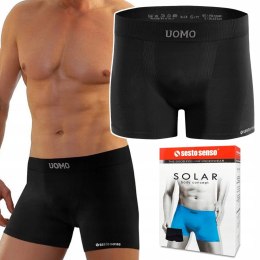 Bokserki Męskie Sportowe Oddychające SESTO SENSO BM07 Czarne - S/M