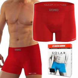 Bokserki Męskie Sportowe Oddychające SESTO SENSO BM07 Czerwone - S/M
