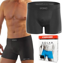 Bokserki Męskie Sportowe Oddychające SESTO SENSO BM07 Grafitowe - L/XL