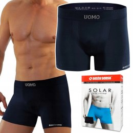 Bokserki Męskie Sportowe Oddychające SESTO SENSO BM07 Granatowe - L/XL