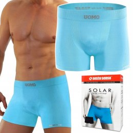 Bokserki Męskie Sportowe Oddychające SESTO SENSO BM07 Niebieskie - L/XL