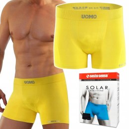 Bokserki Męskie Sportowe Oddychające SESTO SENSO BM07 Żółte - L/XL