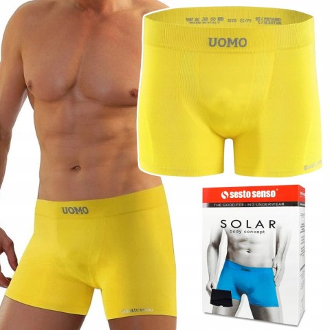 Bokserki Męskie Sportowe Oddychające SESTO SENSO BM07 Żółte - L/XL Bokserki Męskie Sportowe Oddychające SESTO SENSO BM07 Żółte - L/XL