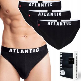 Slipy męskie 3 PARY sportowe ATLANTIC 3MP-094 czarne - M
