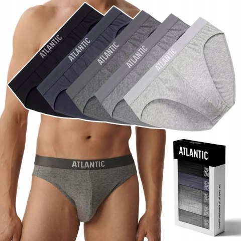 Slipy męskie 5 PAR Sportowe Bawełniane Majtki ATLANTIC 5BMP-094 - XL