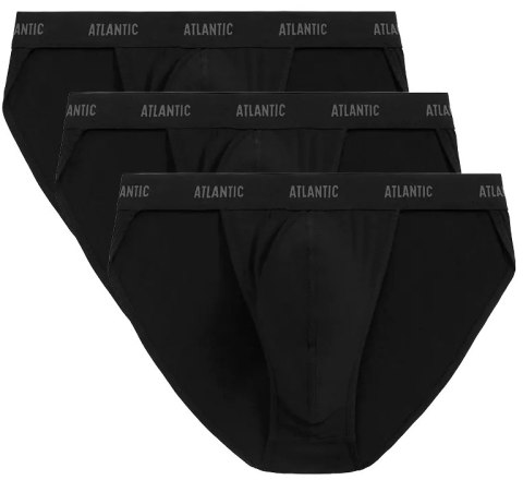 Slipy męskie TANGA 3 PARY skąpe majtki bawełniane ATLANTIC 3BMP-1582 - XL