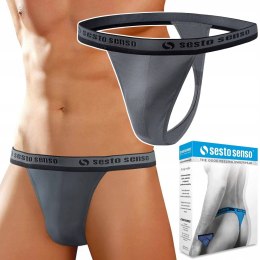 Stringi Męskie Wygodne Majtki Bawełniane SESTO SENSO STM01 Grafitowe - XXL