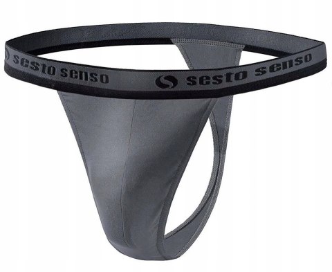 Stringi Męskie Wygodne Majtki Bawełniane SESTO SENSO STM01 Grafitowe - L