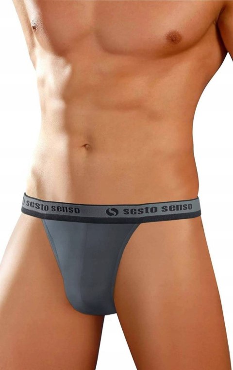 Stringi Męskie Wygodne Majtki Bawełniane SESTO SENSO STM01 Grafitowe - M