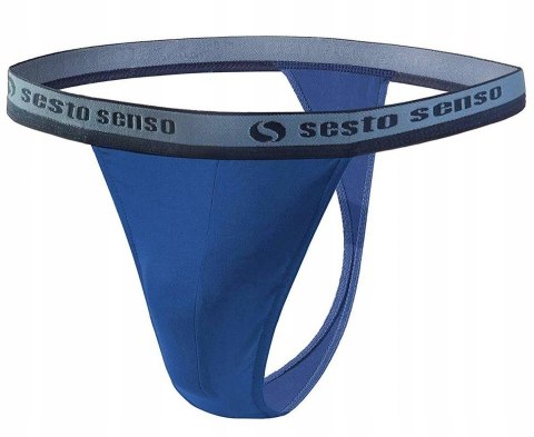 Stringi Męskie Wygodne Majtki Bawełniane SESTO SENSO STM01 Granatowe - XL