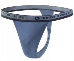 Stringi Męskie Wygodne Majtki Bawełniane SESTO SENSO STM01 Jeans - L