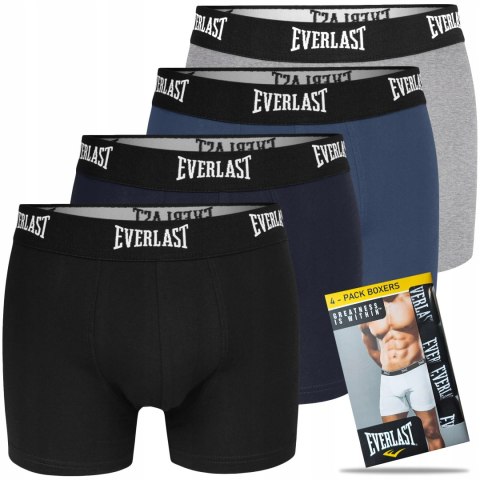 Bokserki Męskie Sportowe 4-PAK Dopasowane Bawełniane Szorty EVERLAST - M