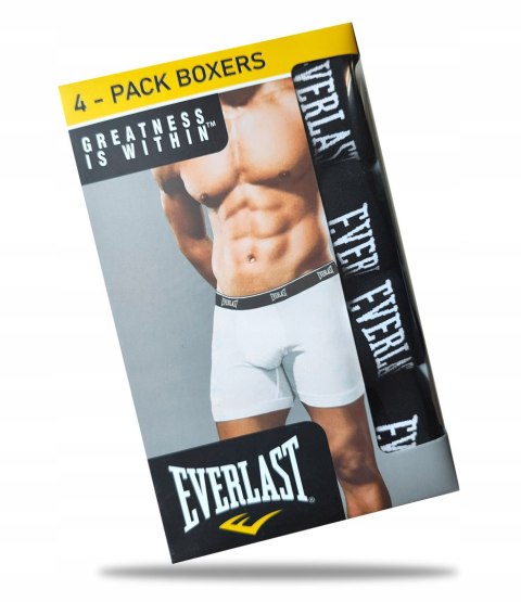 Bokserki Męskie Sportowe 4-PAK Dopasowane Bawełniane Szorty EVERLAST - M