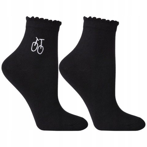 Skarpetki Damskie z Haftem i Falbanką 3 PARY za Kostki MORAJ - 35-38