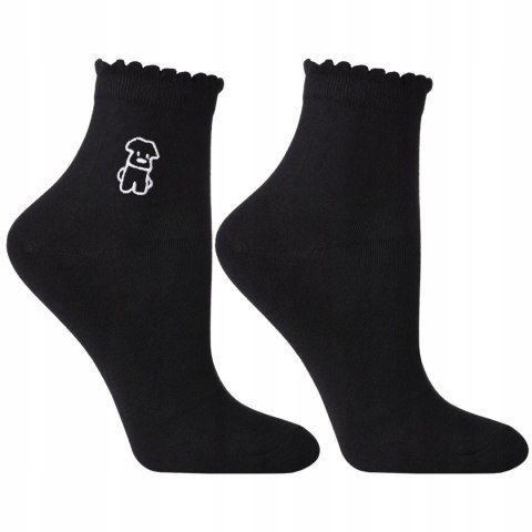 Skarpetki Damskie z Haftem i Falbanką 3 PARY za Kostki MORAJ - 35-38