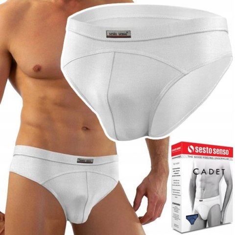 Slipy Męskie Klasyczne Majtki z Modalu SESTO SENSO SM03 Białe - M