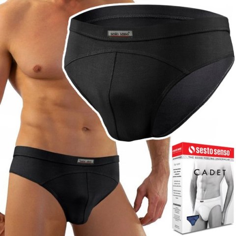 Slipy Męskie Klasyczne Majtki z Modalu SESTO SENSO SM03 Czarne - L