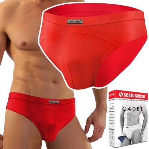 Slipy Męskie Klasyczne Majtki z Modalu SESTO SENSO SM03 Czerwone - XL