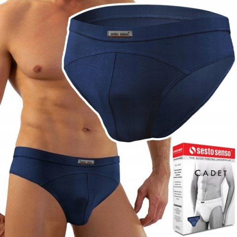 Slipy Męskie Klasyczne Majtki z Modalu SESTO SENSO SM03 Granatowe - XL