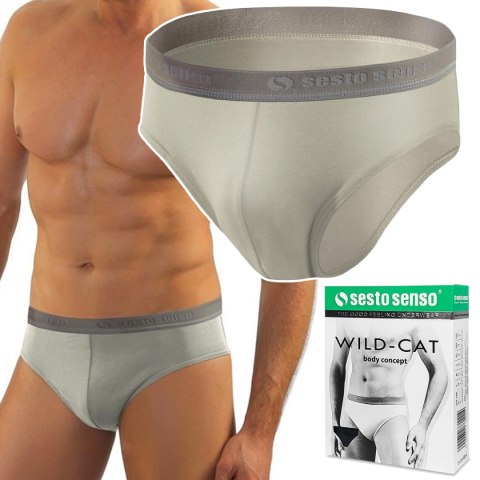 Slipy Męskie Sportowe Majtki Bawełniane SESTO SENSO SM05 Beżowe - XL