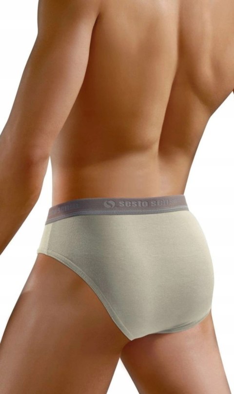 Slipy Męskie Sportowe Majtki Bawełniane SESTO SENSO SM05 Beżowe - M